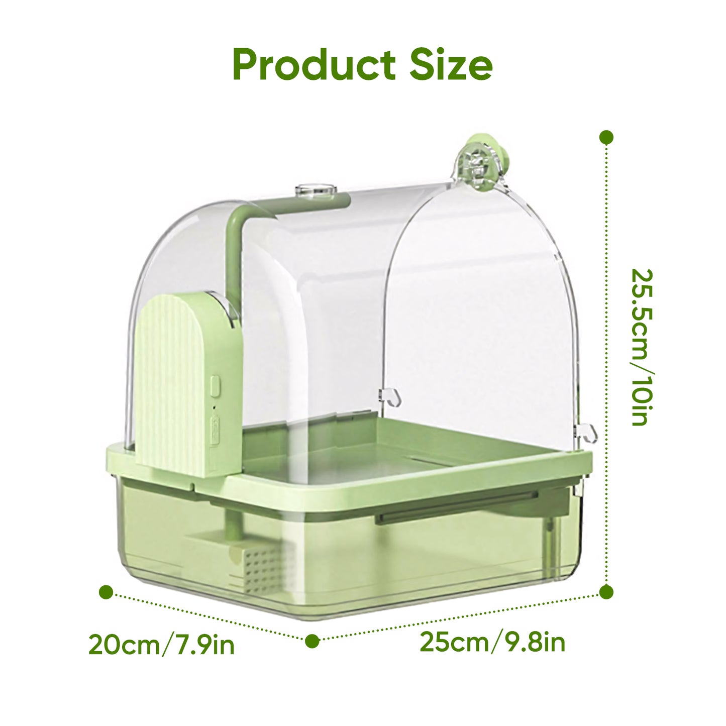 Rywell Hanging Bird Bath Box with Anti-Slip Base, Shower Bathing Pool for Parrots, Cockatiels, Lovebirds, Detachable Design