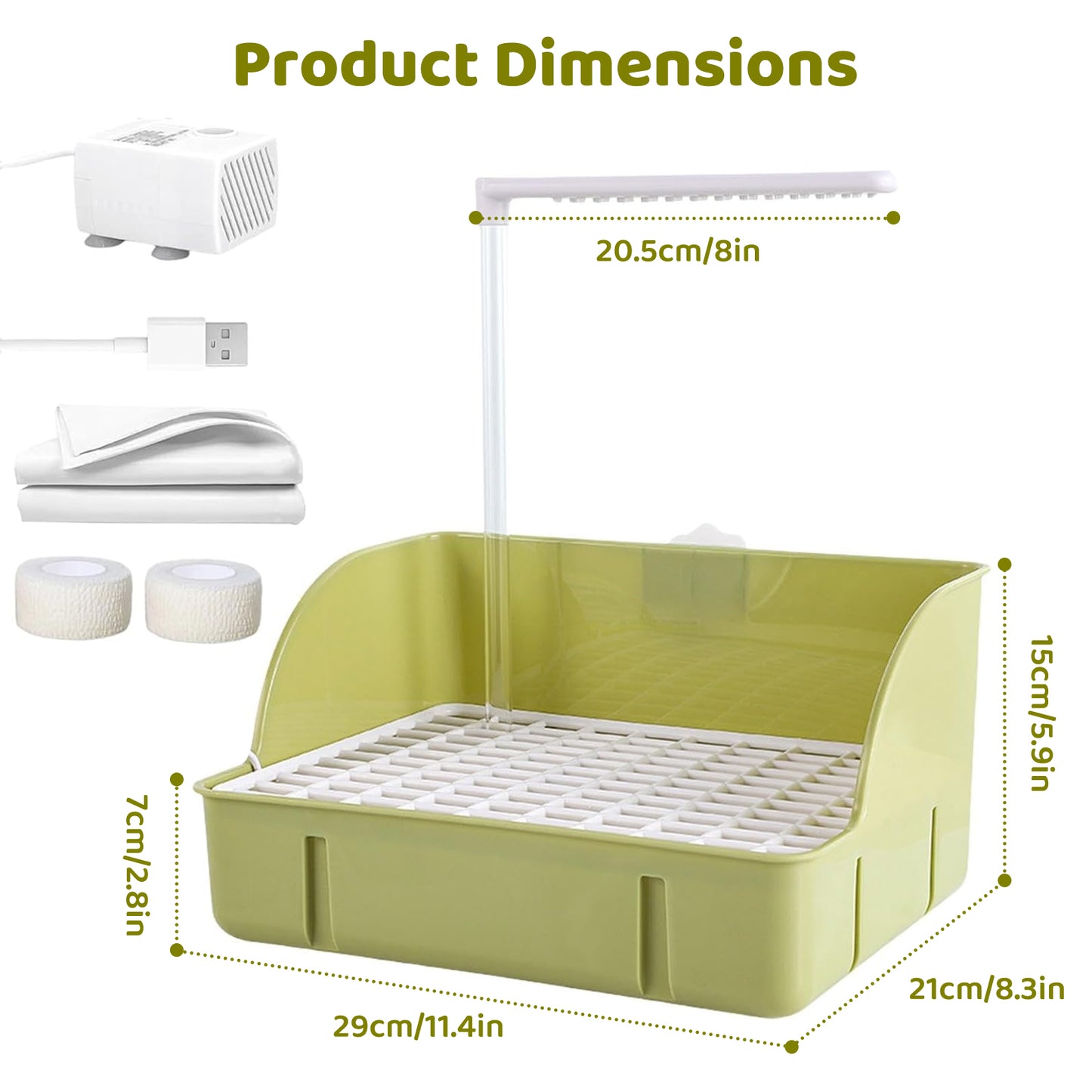 Rywell Automatic Parakeet Bird Bath with Pump, Large Bird Shower Fountain Indoor Bathtub with Running Water, Parrot Bath Tub Faucet for Pet Birds, African Grey, Cockatiel, Conure, Budgie, Lovebird