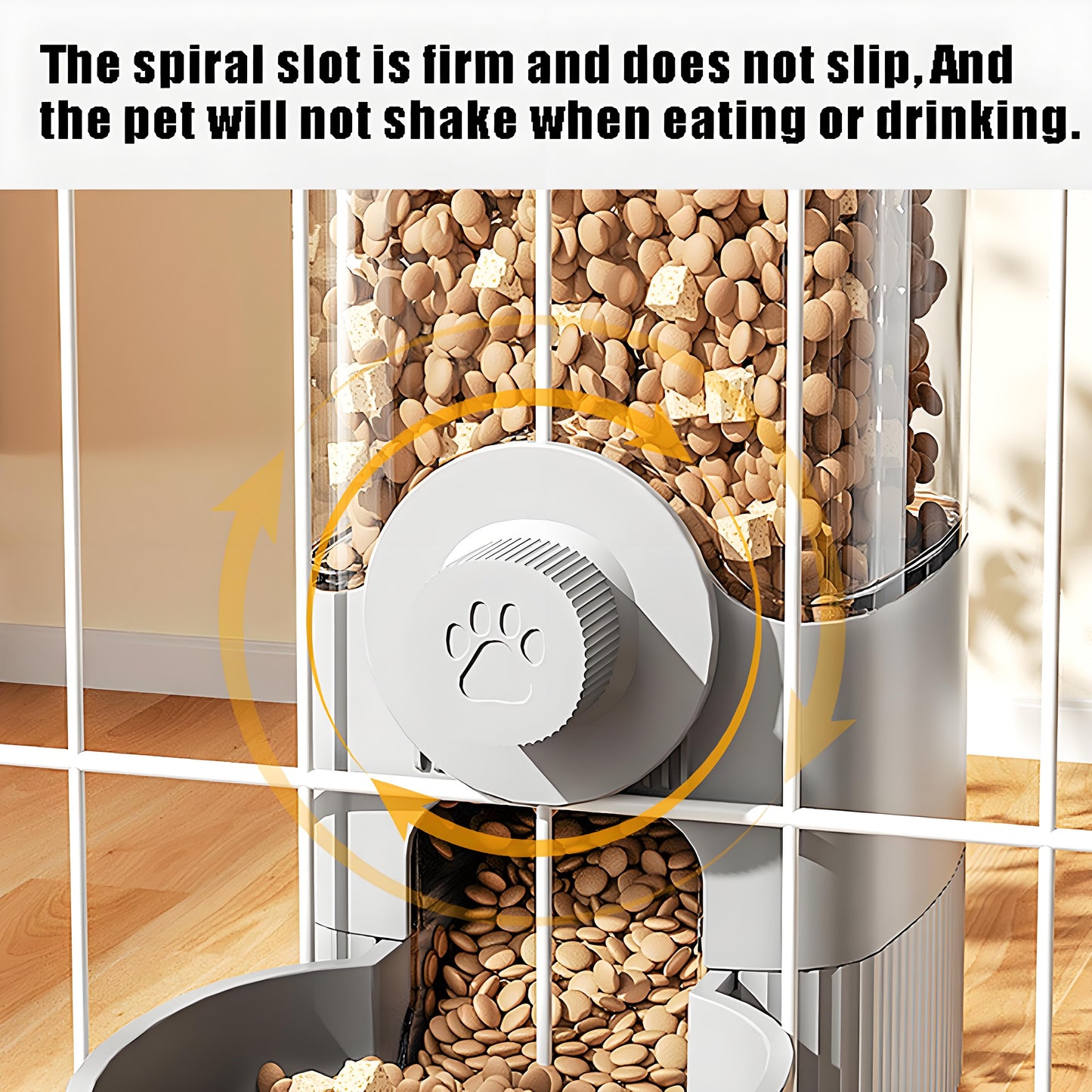 Rywell Hanging Automatic Food Water Dispenser,Rabbit Feeder Guinea Pig Water Bottle Food Feeder for Ferret Guinea Pig Rabbit Bunny Cage Accessories (Grey, 520ml+1200ml)