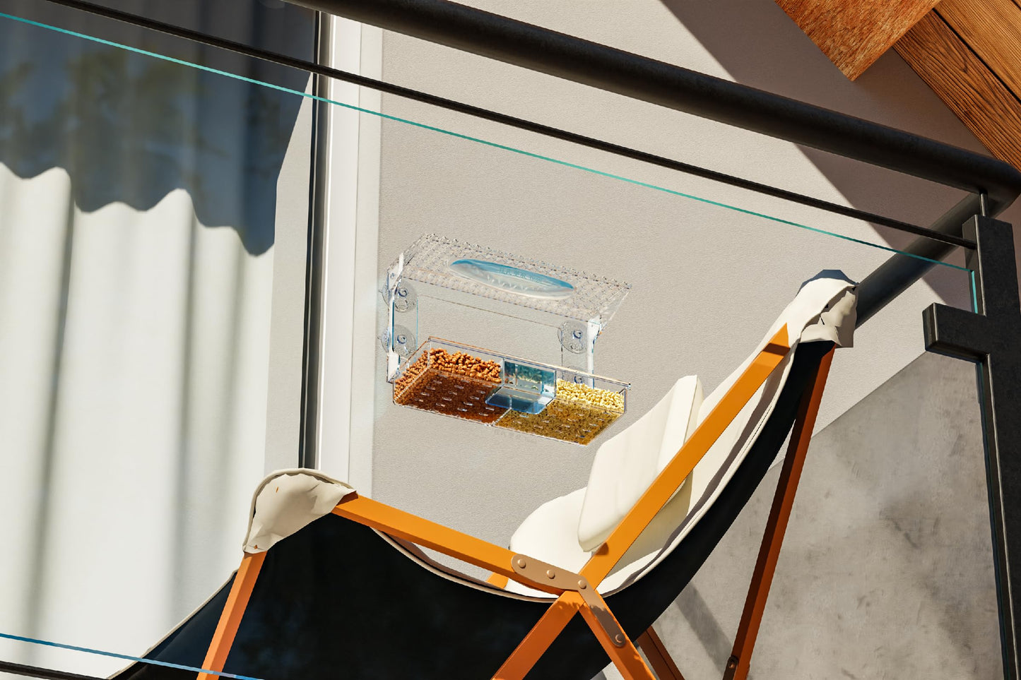 Rywell Acrylcc Window Bird Feeders with Strong Suction Cups for Window Viewing and Balcony,See Through Wild Birdfeeder with Bath and Water Combo,Clear Windows Bird Feeder for Cats,Kids,Birds Lover Gifts