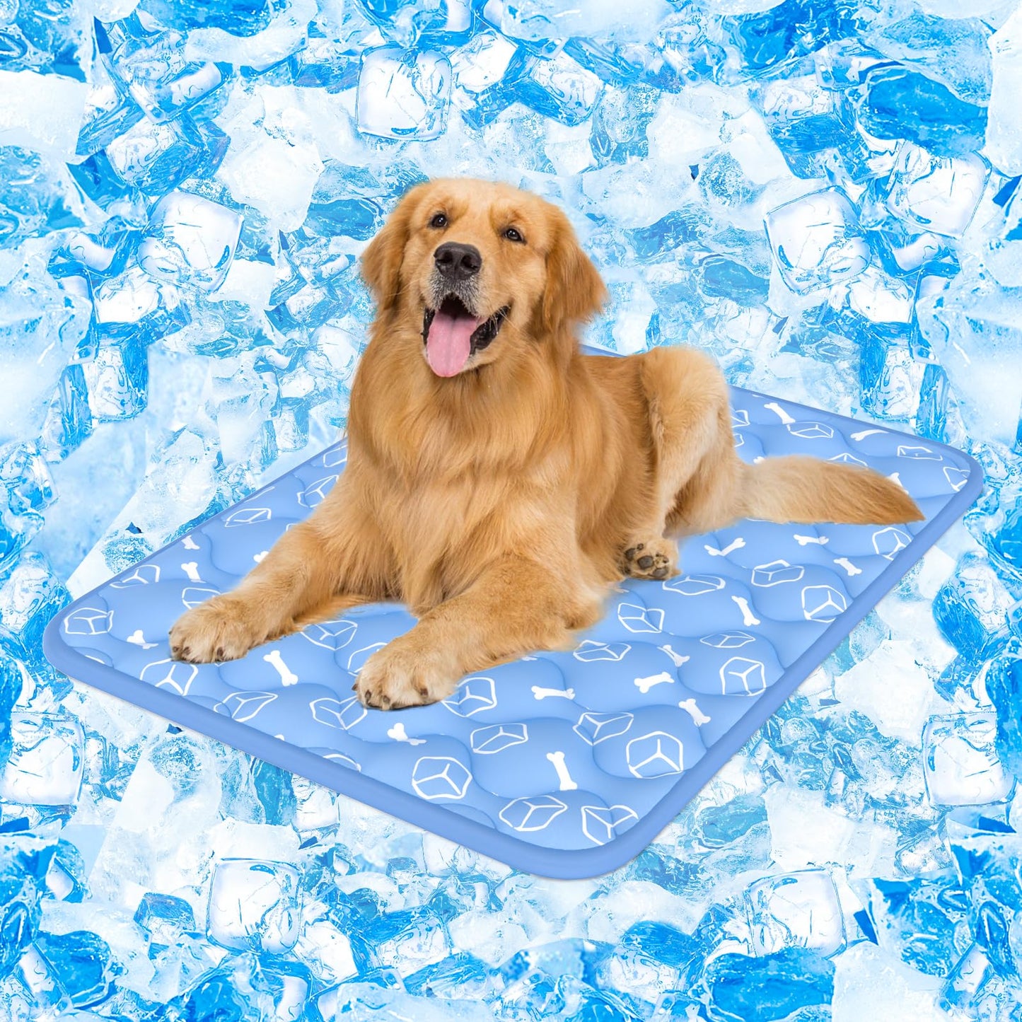 Rywell Dog Cooling Mat 2.0 for Dogs – Thick Self-Cooling Pet Pad with Arc-Chill Q-Max>0.5, Waterproof, Washable, Durable Non-Toxic Cooling Bed for Summer