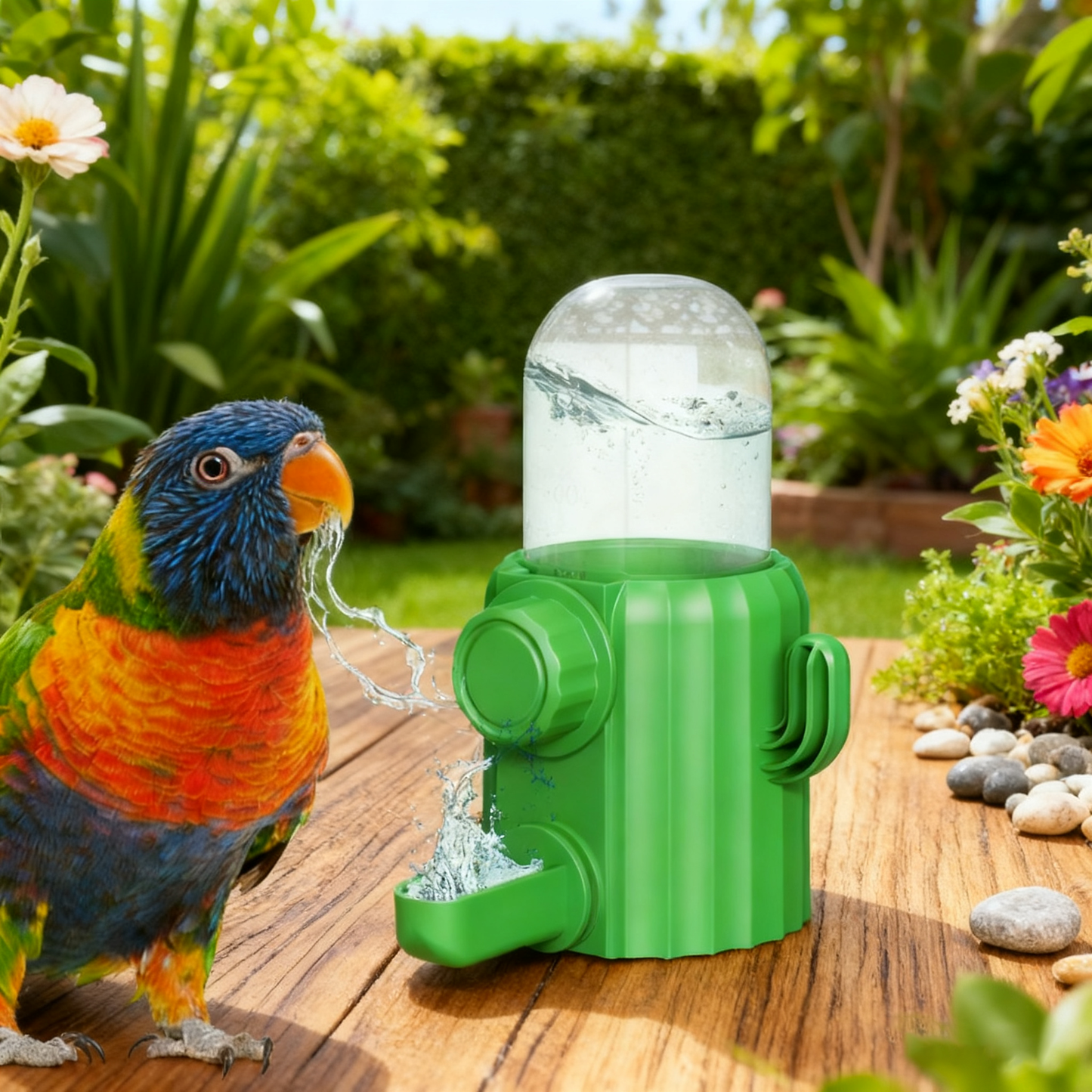 Rywell Bird Water Dispenser - Parakeet Water Dispenser, Automatic Cactus Dispenser Parrot Water Feeder | Parakeet Drinker Bird Cage Accessories, Waterer Feeding Supplies for Cockatiel Lovebirds Canary