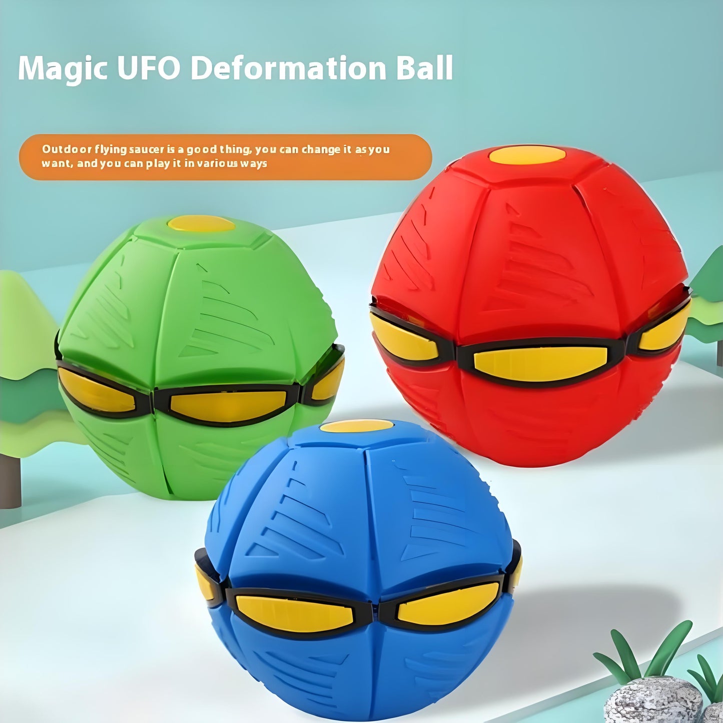 Rywell Transforming Elastic Flying Disc Ball Magic Educational Pet Toy