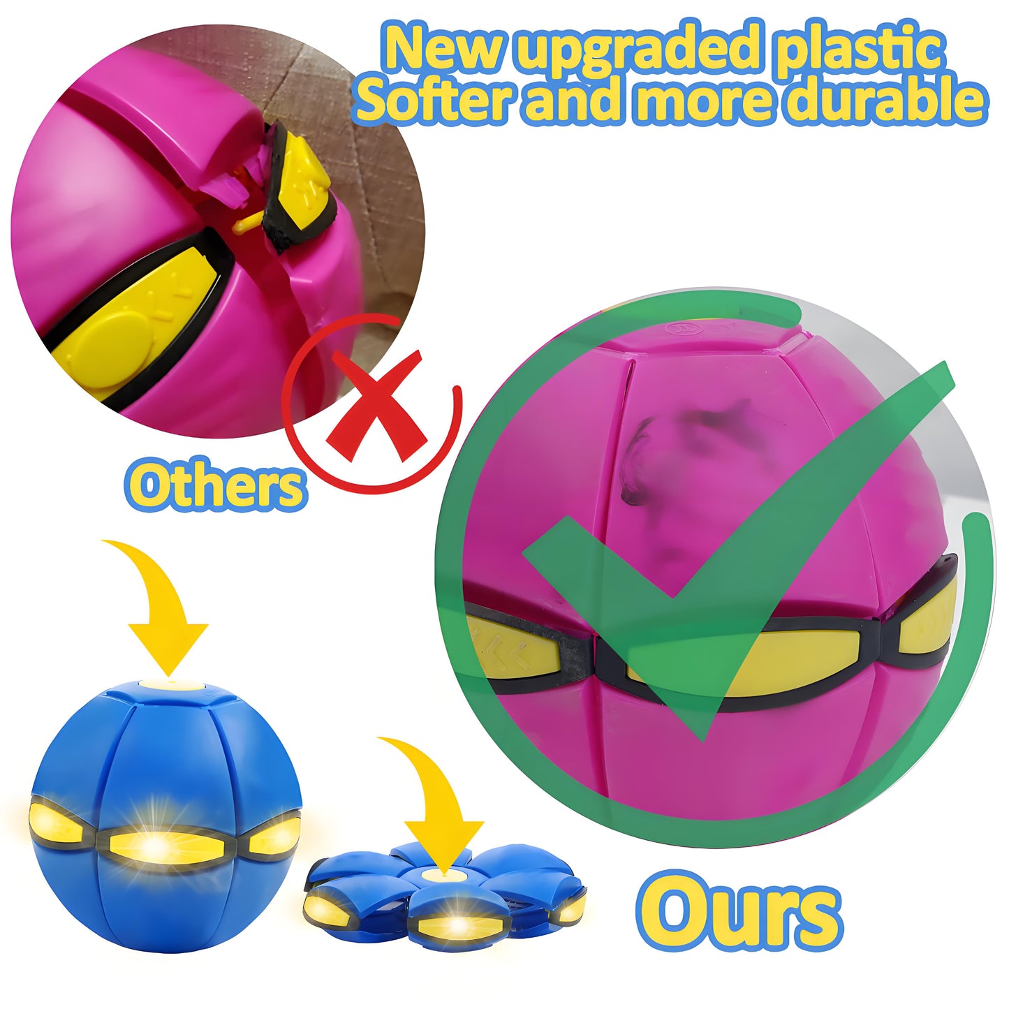 Rywell Transforming Elastic Flying Disc Ball Magic Educational Pet Toy