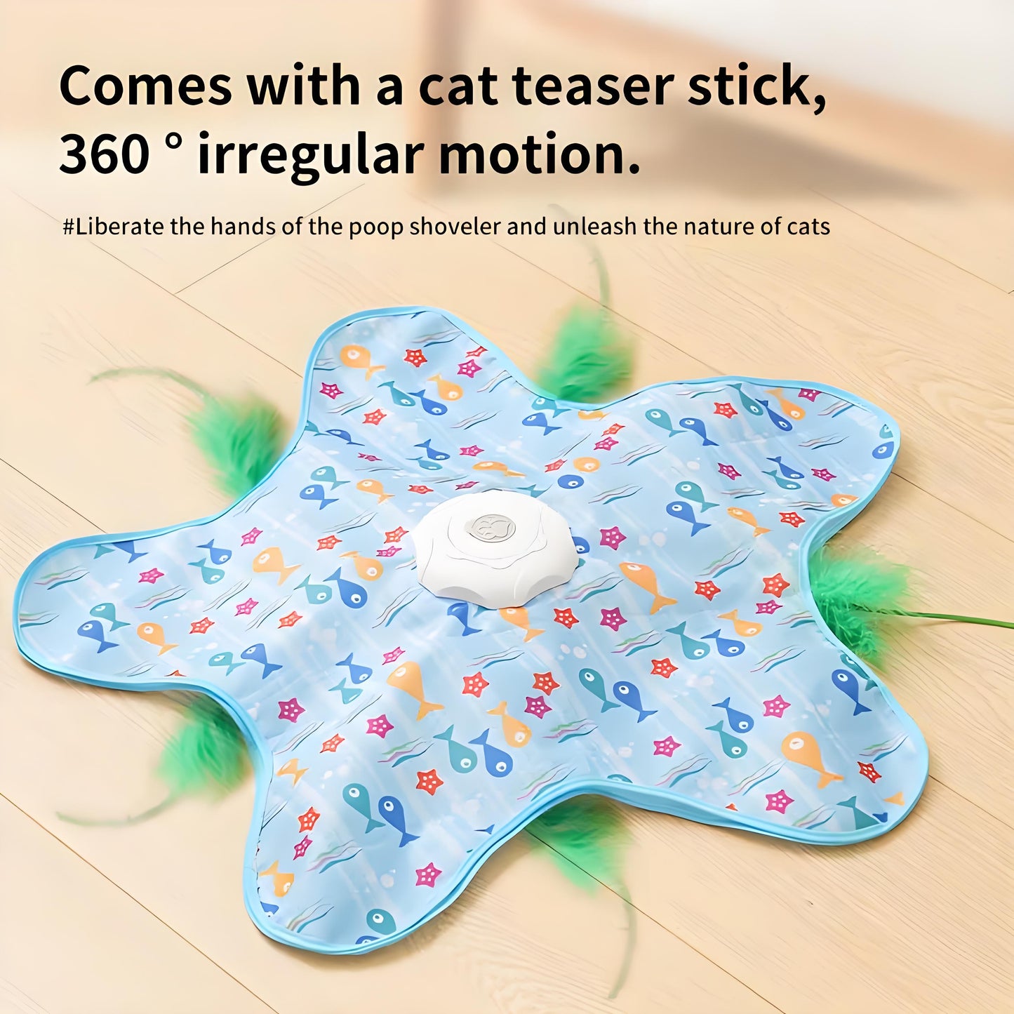 Rywell Fully Automatic Wireless Smart Cat Toy Set, Featuring a Silent And Powerful Motor That Rotates 360° with Intelligent Sensing, Designed to Entertain Solitary Cats And Prevent Depression