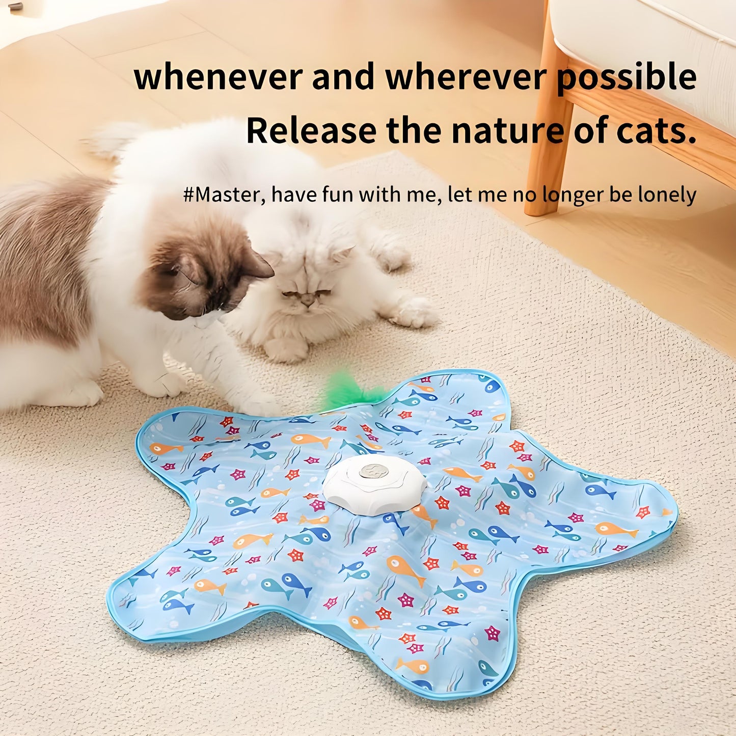 Rywell Fully Automatic Wireless Smart Cat Toy Set, Featuring a Silent And Powerful Motor That Rotates 360° with Intelligent Sensing, Designed to Entertain Solitary Cats And Prevent Depression