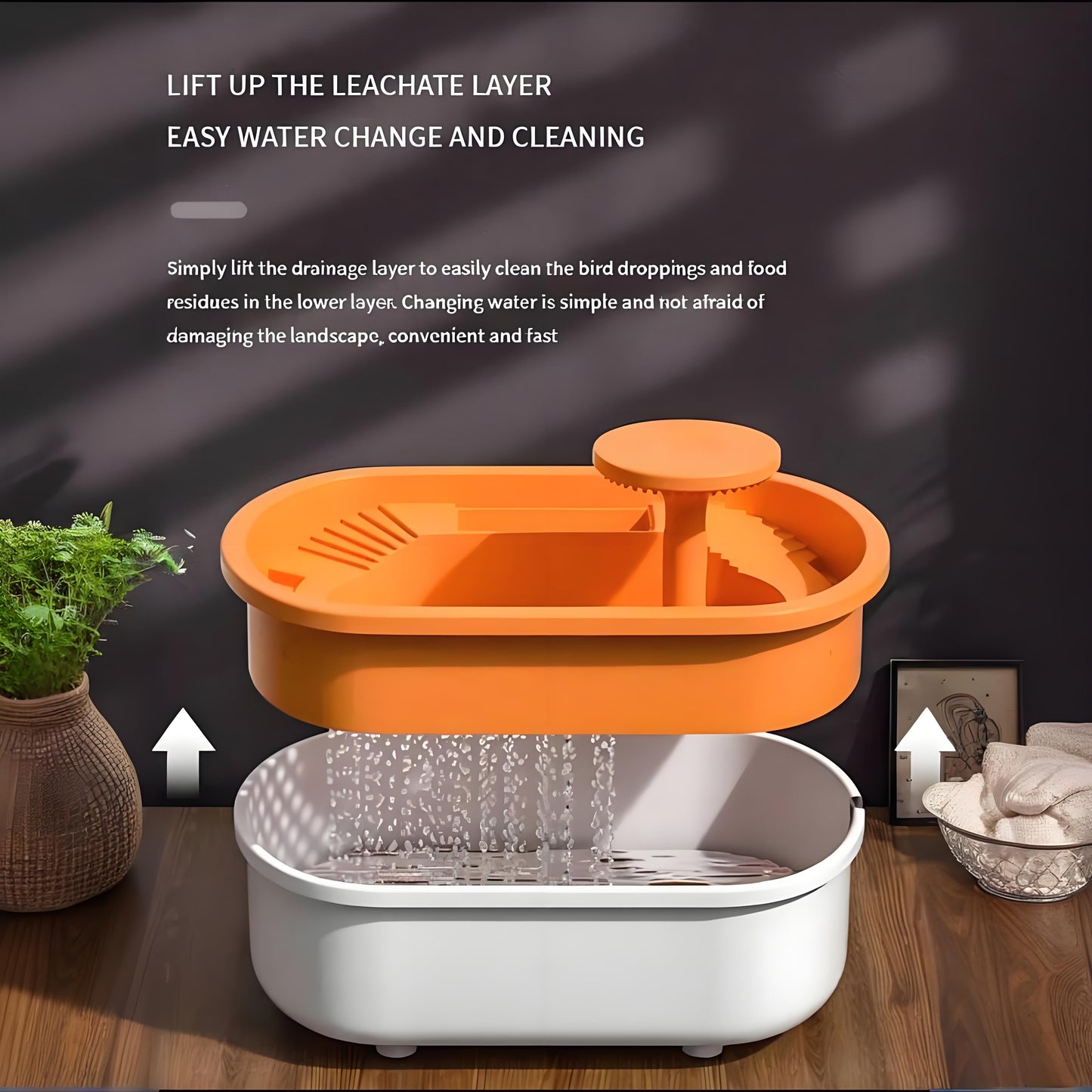 Rywell Pet Parrot Bathtub Automatic Circulation Little Bird Bathing Artifact