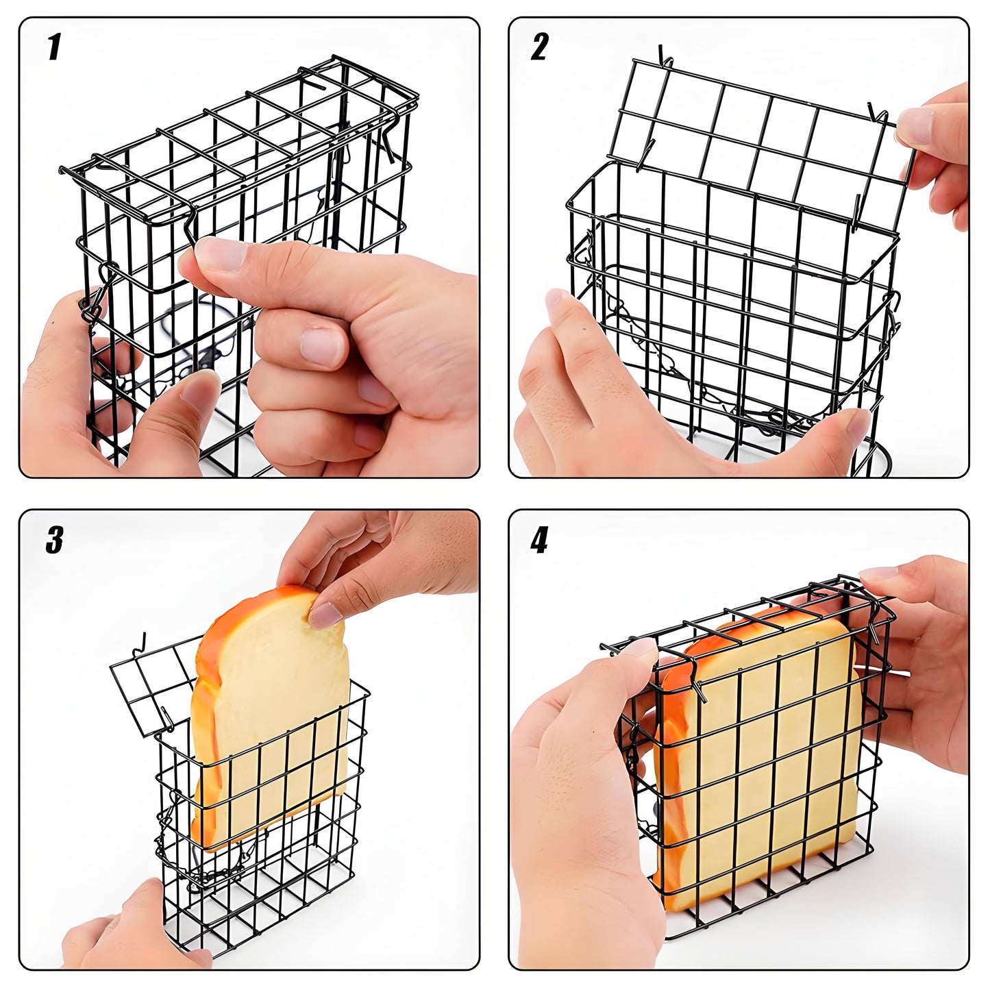 Rywell Hanging Suet Bird Feeder for Outdoors – Metal Suet Cage Feeder for Wild Birds, Single Suet Cake Capacity, Backyard Garden Bird Feeder