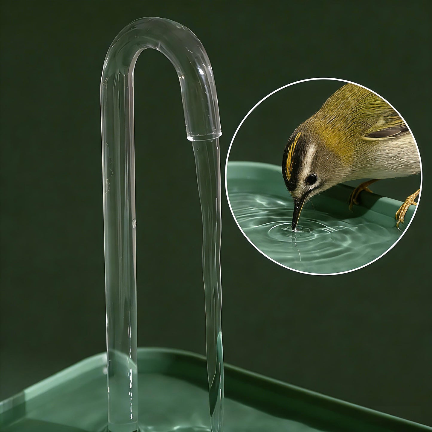 Rywell 1.5L Automatic Bird Bath Fountain with Filter, Electric Mute Water Dispenser for Birds & Pets, Outdoor Garden Bird Water Feeder