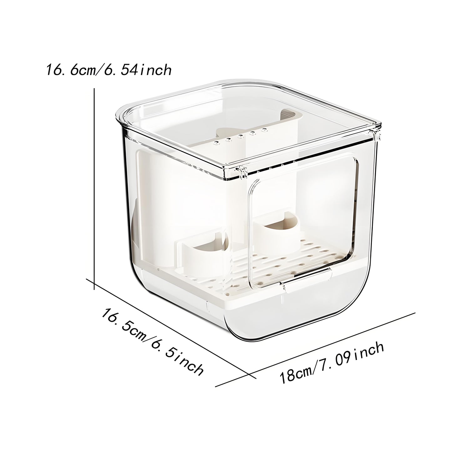 Rywell Automatic Bird Feeder for Cage, Transparent No-Mess Hanging Food Dispenser for Cockatiel, Parakeet, Finch & Small Birds