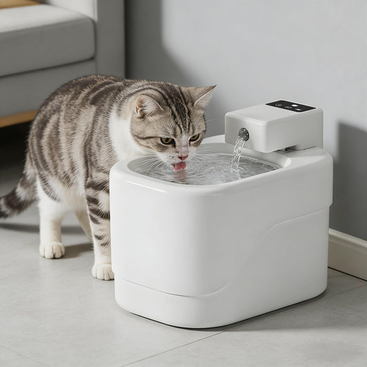 Rywell 2L Cordless Cat Water Fountain – 120° Sensor, Ultra Silent (≤25db), 5000mAh Rechargeable Battery, 4-Stage Filtration, Ideal for Multiple Cats & Dogs