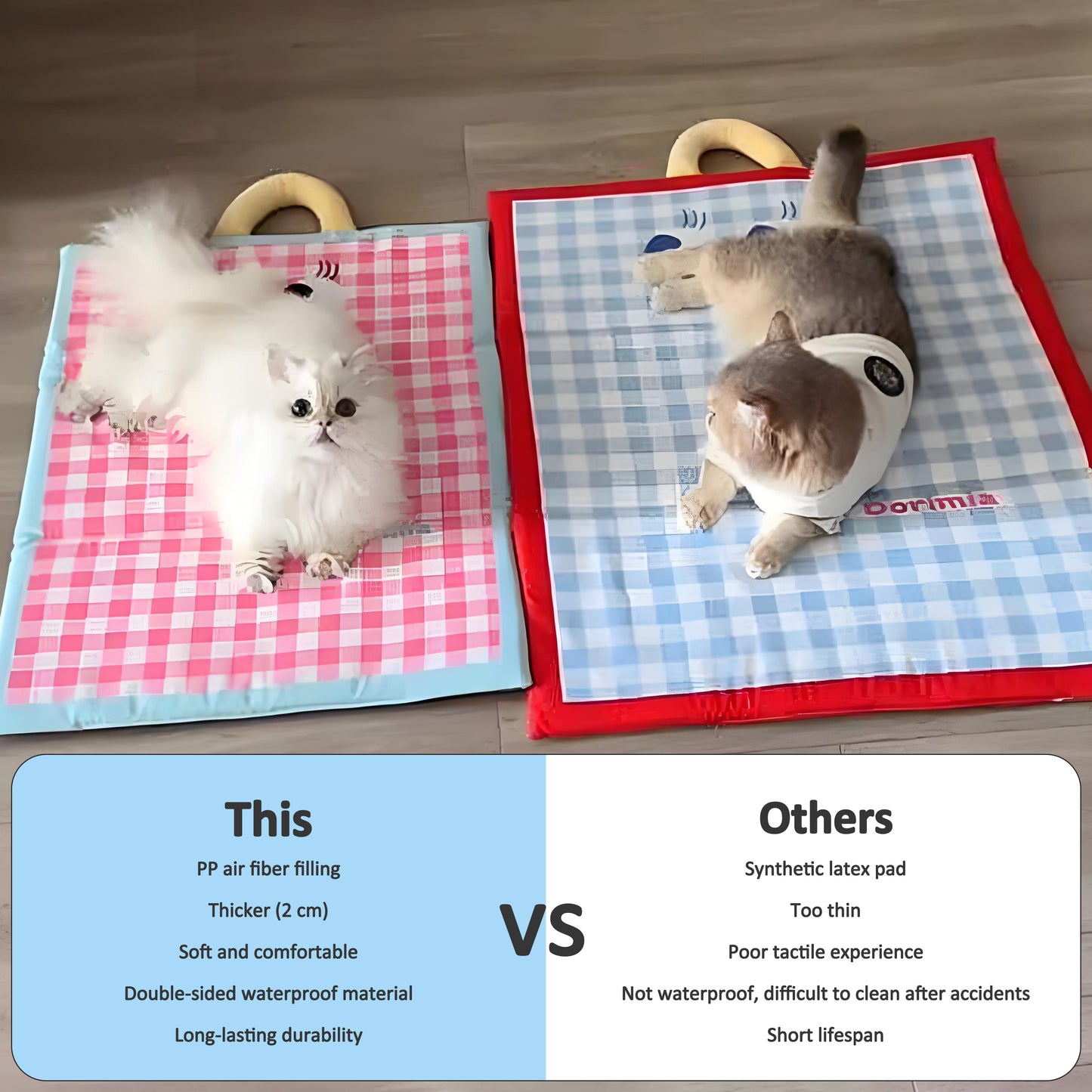 Rywell Cooling Pet Mat for Dogs & Cats, Waterproof Washable Summer Pet Bed, Anti-Slip Foldable Cooling Pad for Sleeping & Relaxing