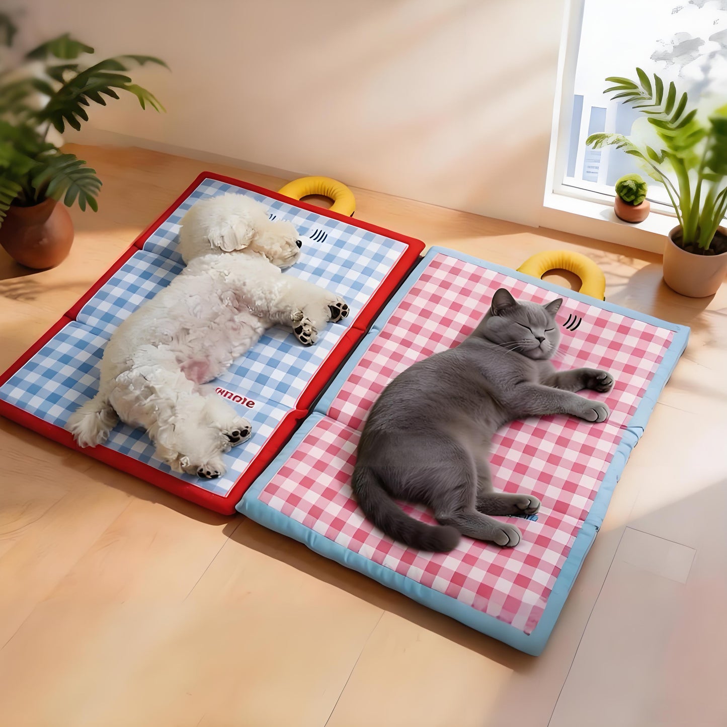 Rywell Cooling Pet Mat for Dogs & Cats, Waterproof Washable Summer Pet Bed, Anti-Slip Foldable Cooling Pad for Sleeping & Relaxing