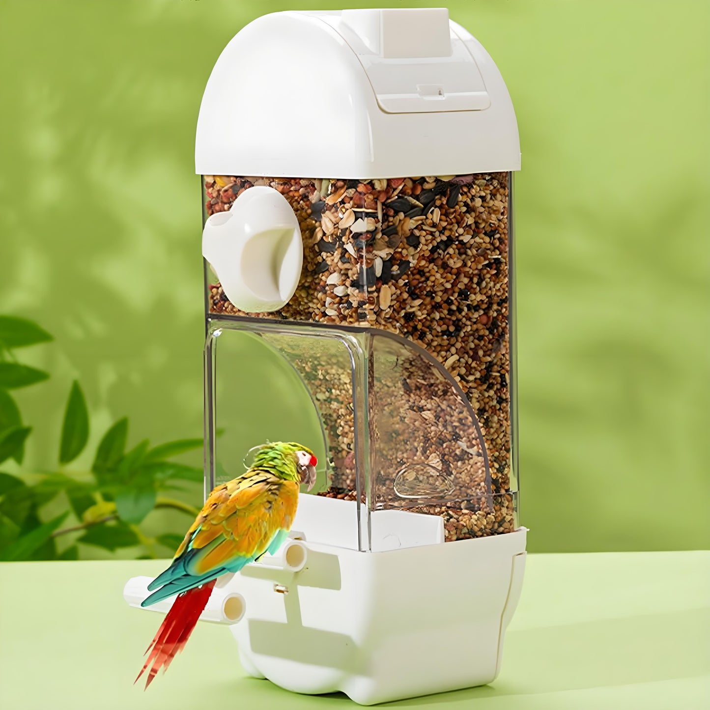 Rywell Smart Automatic Bird Feeder with Clear Large Capacity, Anti-Spill Design for Parakeets – Food & Water Dispenser