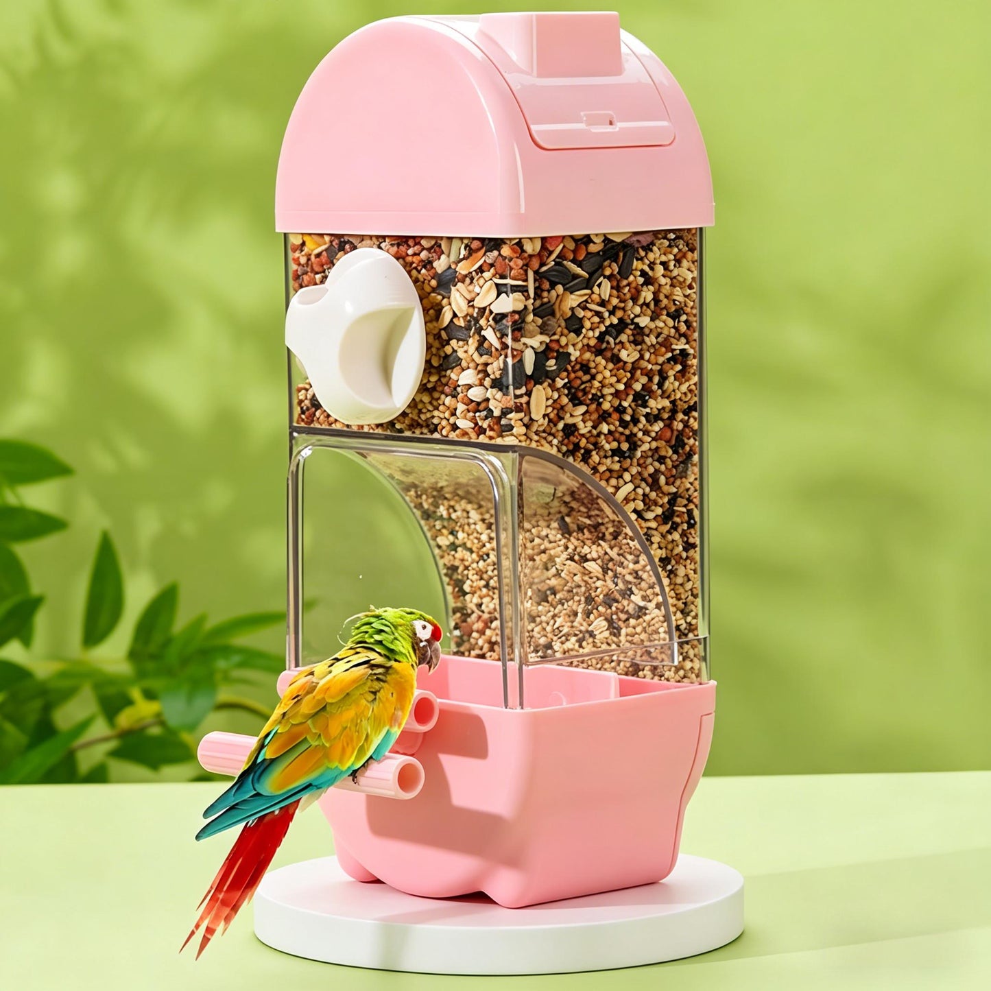 Rywell Smart Automatic Bird Feeder with Clear Large Capacity, Anti-Spill Design for Parakeets – Food & Water Dispenser