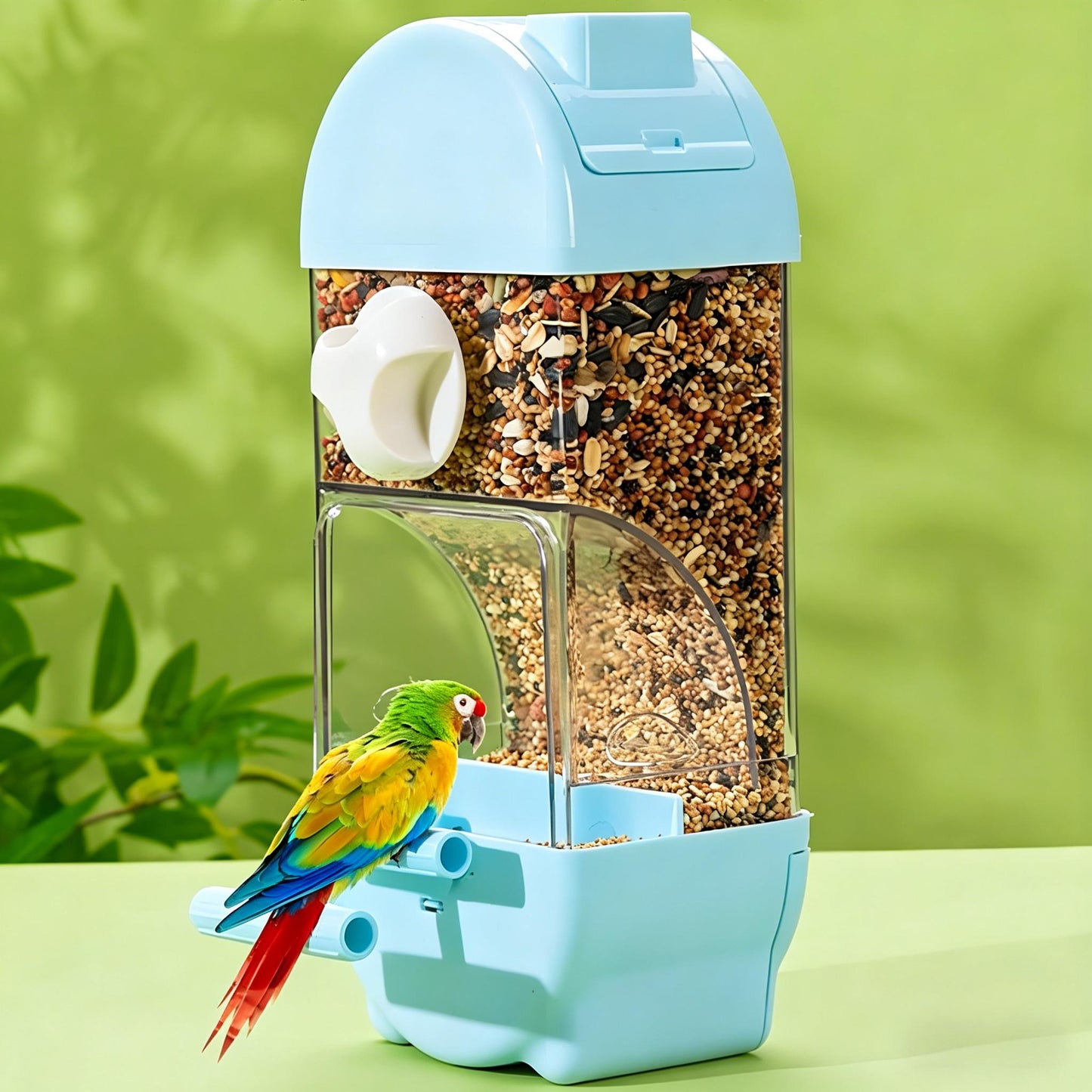 Rywell Smart Automatic Bird Feeder with Clear Large Capacity, Anti-Spill Design for Parakeets – Food & Water Dispenser