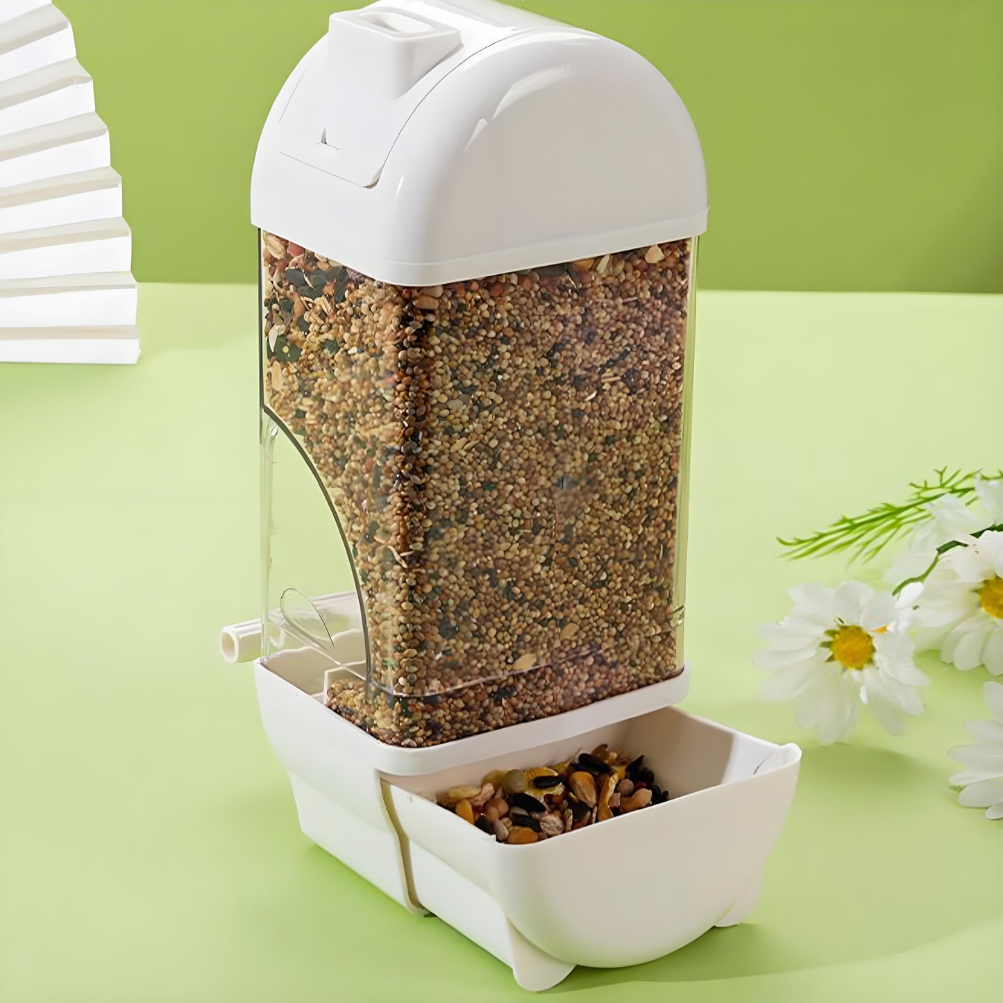 Rywell Smart Automatic Bird Feeder with Clear Large Capacity, Anti-Spill Design for Parakeets – Food & Water Dispenser