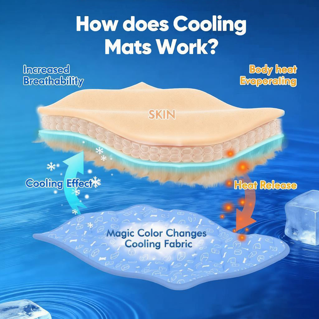 Rywell Dog Cooling Mat 2.0 for Dogs – Thick Self-Cooling Pet Pad with Arc-Chill Q-Max>0.5, Waterproof, Washable, Durable Non-Toxic Cooling Bed for Summer