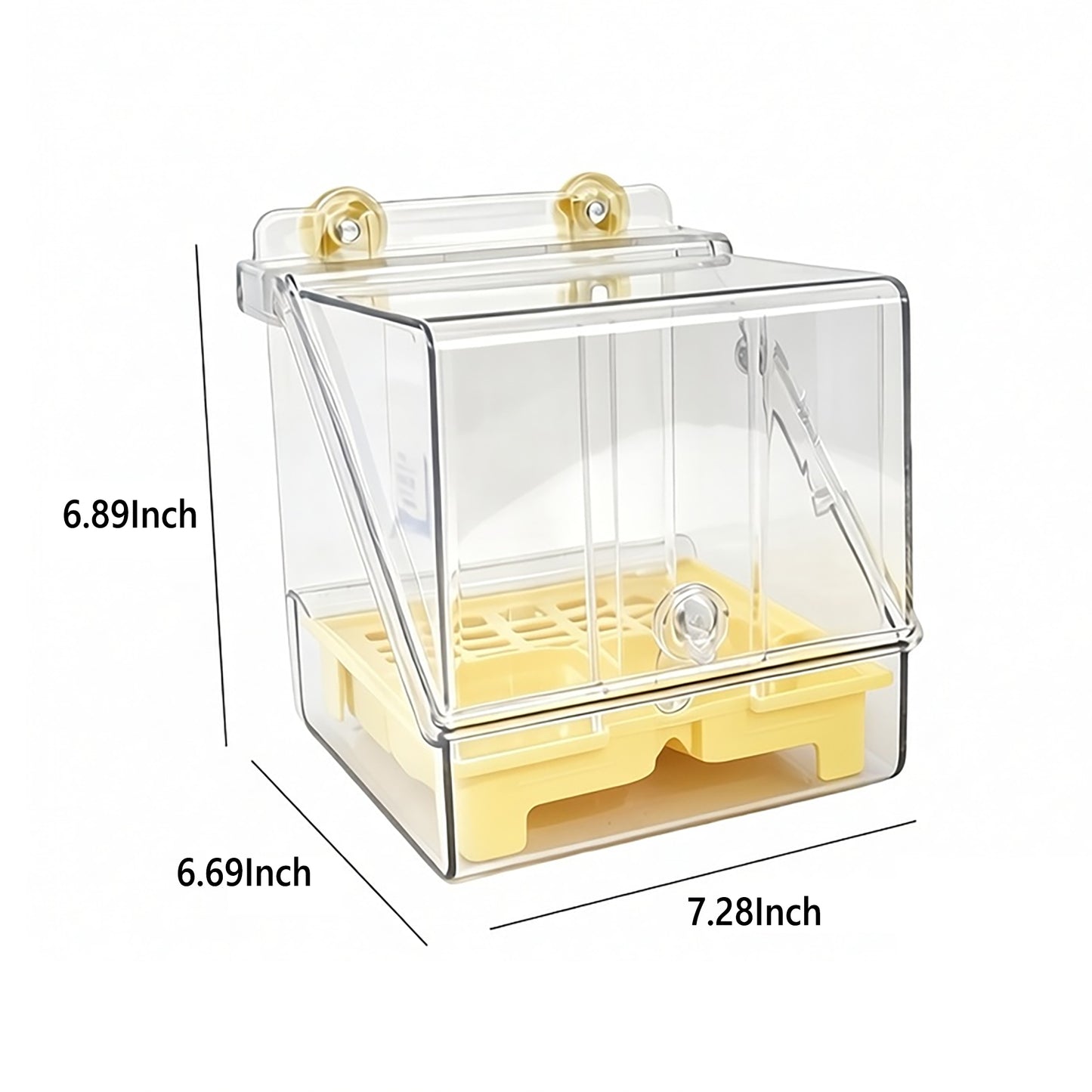 Rywell Transparent Acrylic Bird Bath & Feeder – 2-in-1 Hanging Bird Cage Accessory for Parrots, Budgies, Conures, Lovebirds, Cockatiels, Finches & Canaries