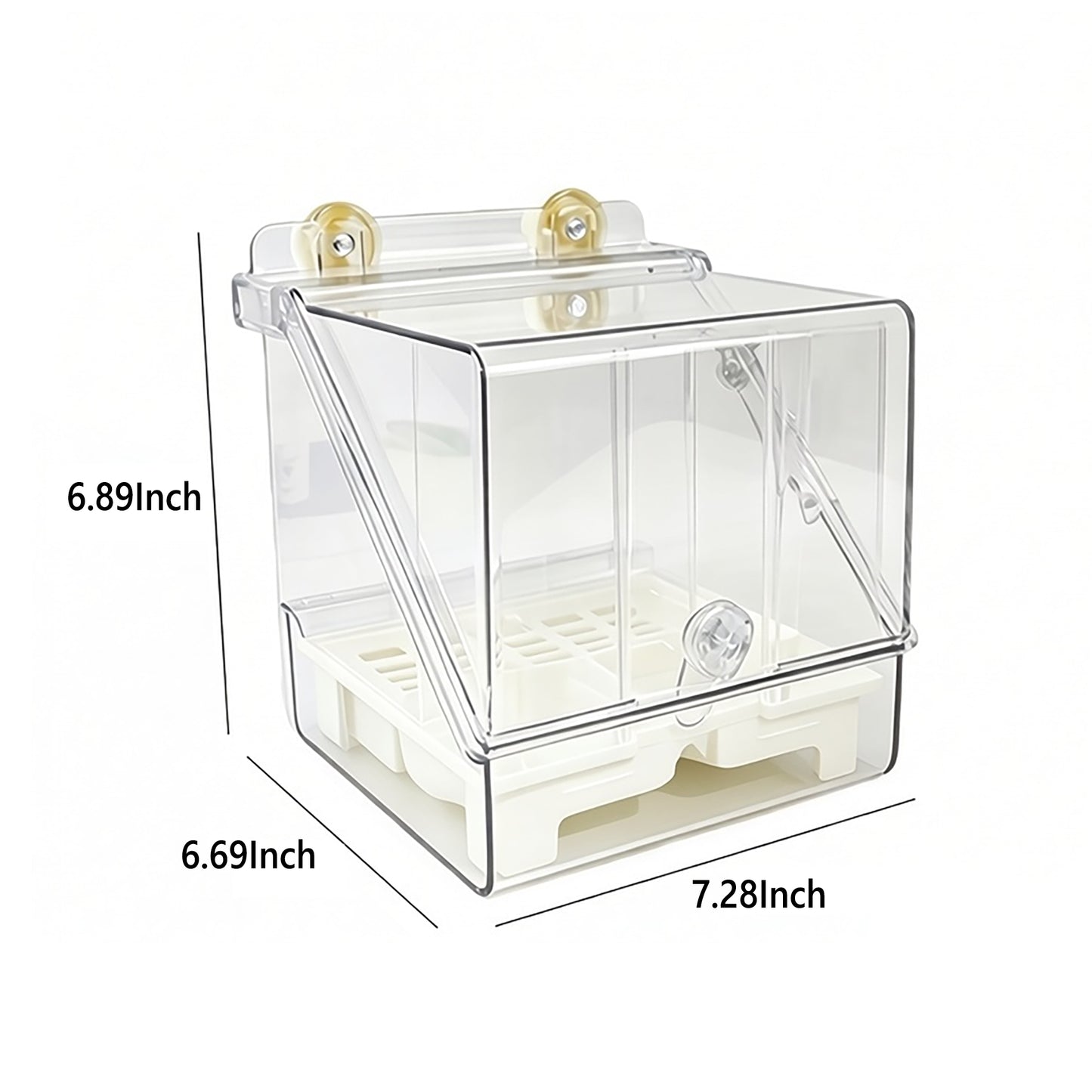 Rywell Transparent Acrylic Bird Bath & Feeder – 2-in-1 Hanging Bird Cage Accessory for Parrots, Budgies, Conures, Lovebirds, Cockatiels, Finches & Canaries