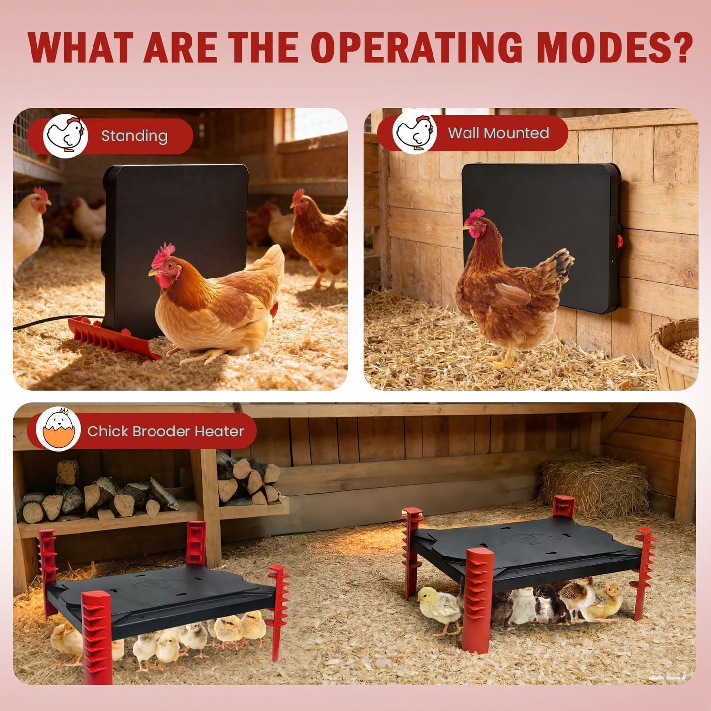 Habwell 150W Chick Brooder Heater Plate, 2-in-1 Adjustable Radiant Brooder Plate for Chicks & Poultry, Smart Thermostat, 16"x11", Safe & Energy Saving, Ideal for Brooders & Small Chicken Coops