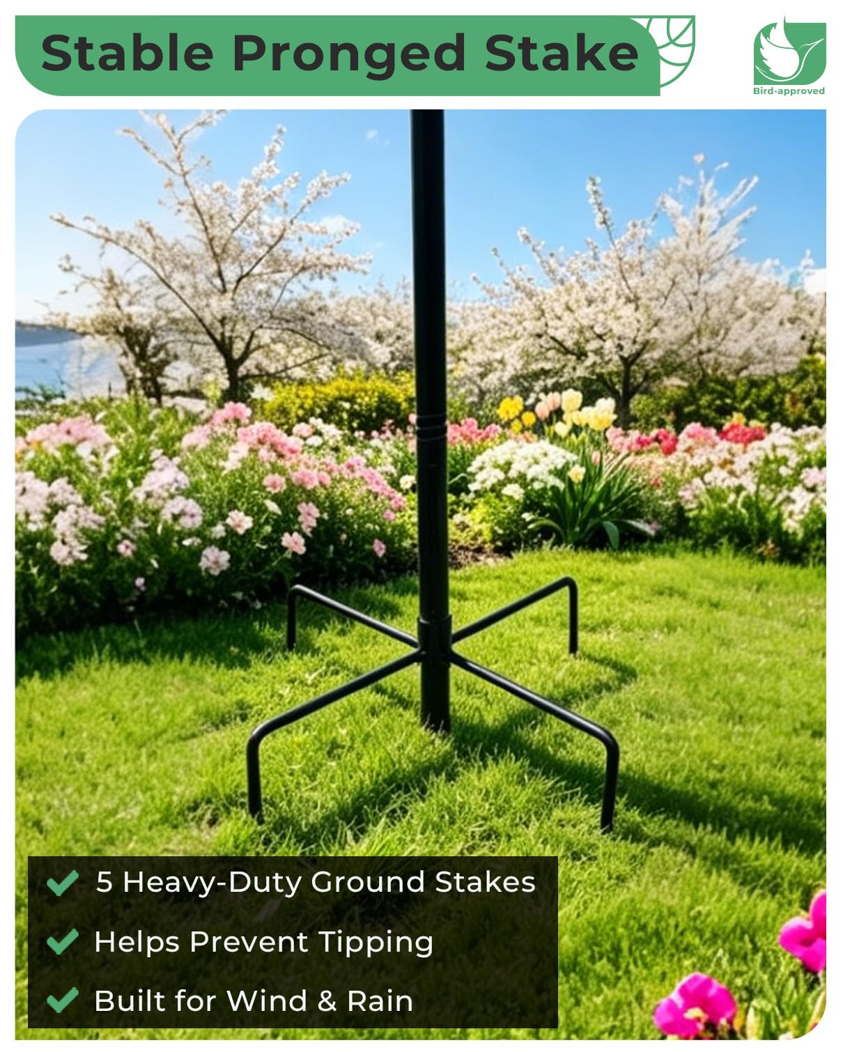 Habwell Metal Bird Bath for Outside 12" Bowl – Hummingbird Embossed Garden Birdbath with Stake | Removable Bowl, Rust Resistant Outdoor Water Bowl for Small Birds, 36" Yard Lawn Decor