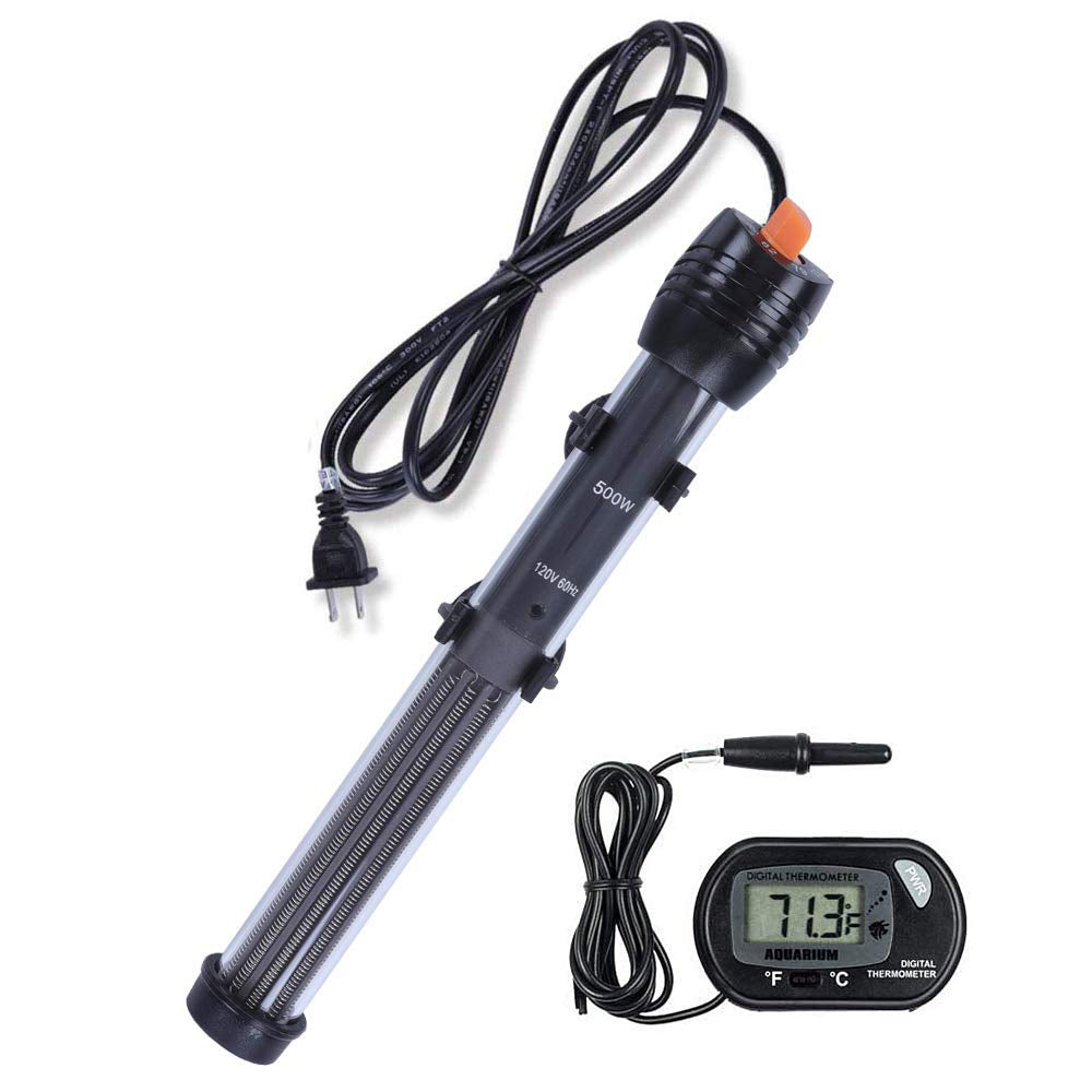 Habwell Submersible Aquarium Heater, Adjustable Fish Tahk Heater with Free Thermometer Suitable for Marine Saltwater and Freshwater